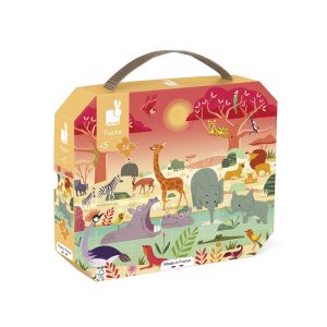 Janod – Puzzelkoffer Het dierenreservaat