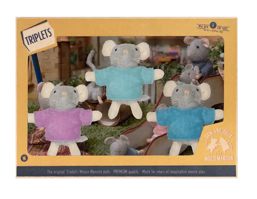 Het muizenhuis, Pluche: Knuffelmuizen de drieling