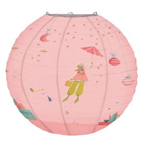 Papieren roze lamp/lampion Moulin Roty