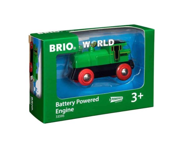 Groene locomotief op batterijen