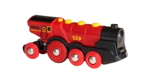 Rode locomotief op batterijen - Afbeelding 2
