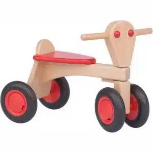Van Dijk Toys beuken houten loopfiets vanaf 1 jaar – Rood (Kinderopvang kwaliteit)