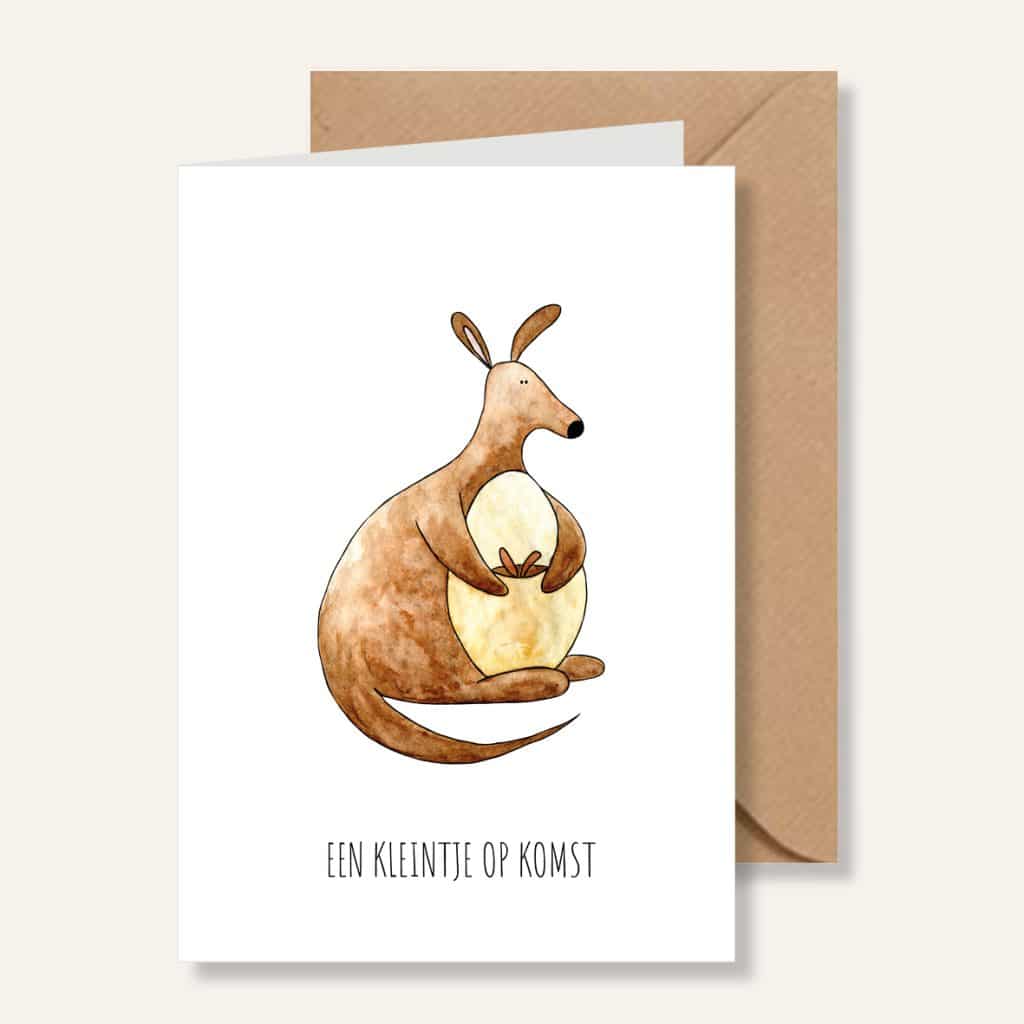 Kaartje - Een kleintje op komst kangaroo