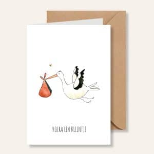 Kaartje – Hoera een kleintje ooievaar