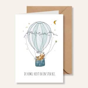Kaartje – de hemel heeft er een ster bij – blauw