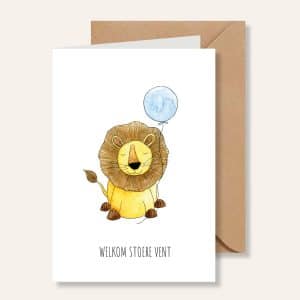 Kaartje – Welkom stoere vent leeuw