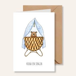Kaartje – Hoera een jongen wiegje