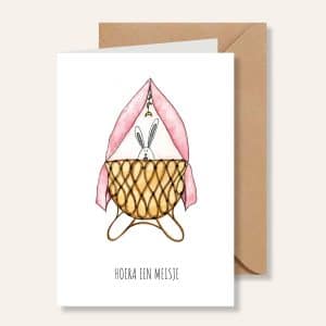 Kaartje – Hoera een meisje wiegje