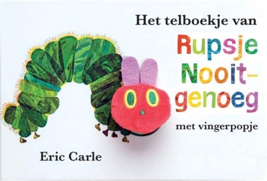 Het telboekje van Rupsje Nooitgenoeg(kartonboekje + vingerpop). 2+