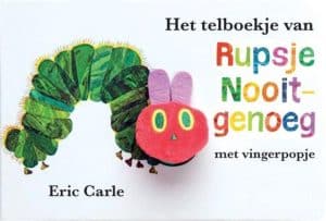Het telboekje van Rupsje Nooitgenoeg(kartonboekje + vingerpop). 2+