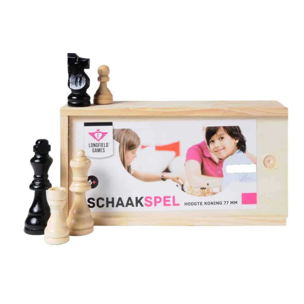 Schaakstenen hout 77 mm