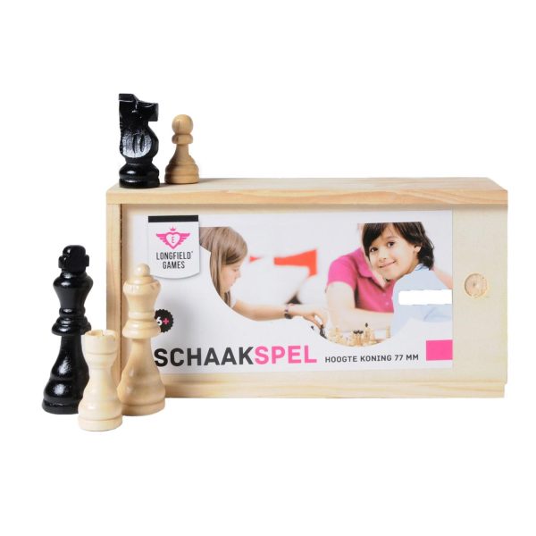 Schaakstenen hout 77 mm
