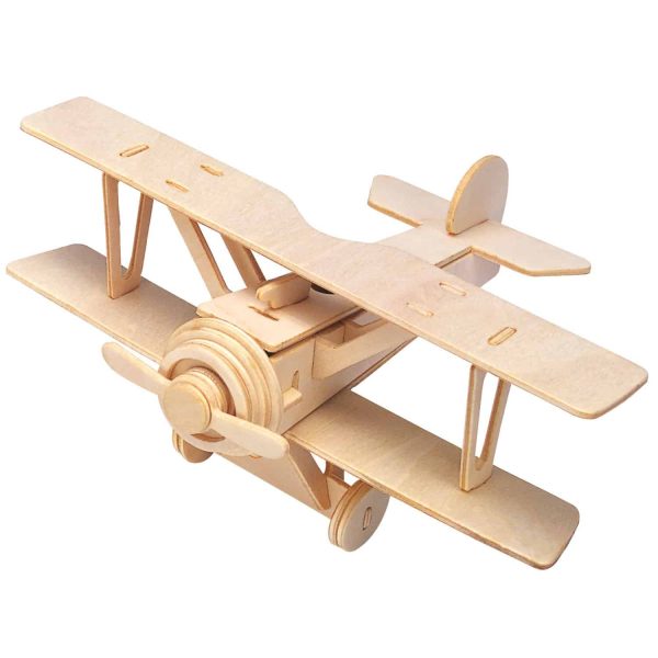 Gepetto's Workshop Houten Bouwpakket 3D - Dubbeldekker vliegtuig