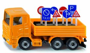 Vrachtwagen met verkeersborden