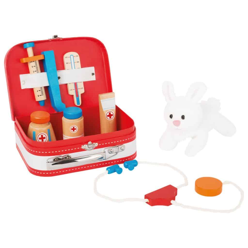 Houten Dierenarts Set in Koffer, 9dlg.