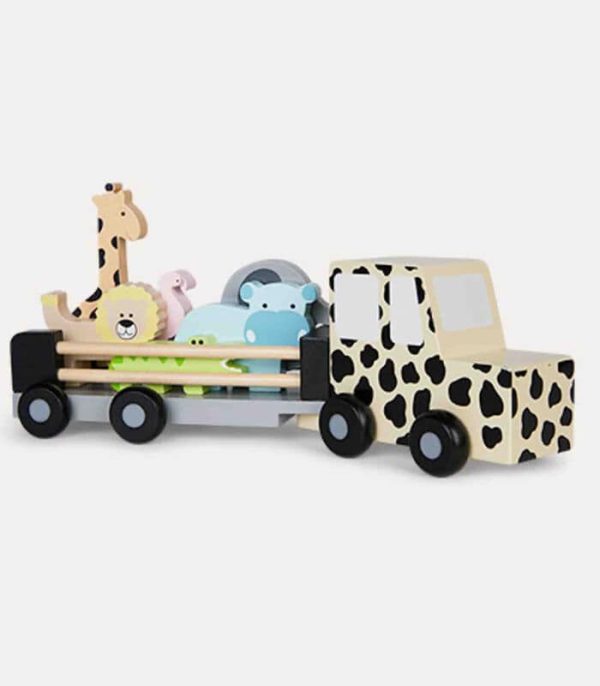 Houten Jeep Safari met dieren - Afbeelding 2
