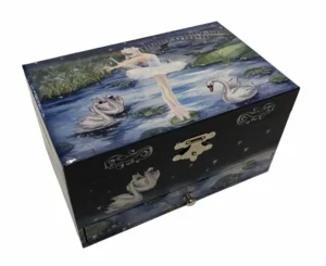 Juwelendoosje met lade muziek Zwanen