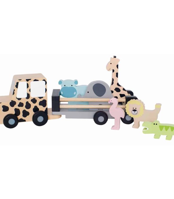 Houten Jeep Safari met dieren