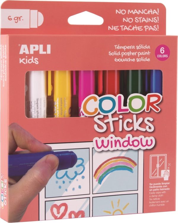 APLI - Color stick voor raam 6 kleuren