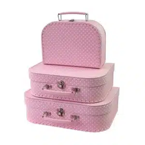Koffer roze polkadot 30 cm Large