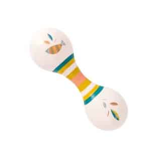 Dubbele samba maraca’s creme