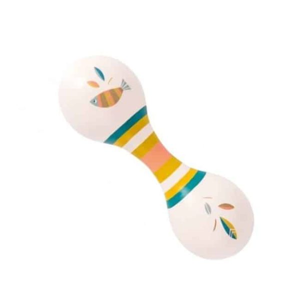 Dubbele samba maraca's creme