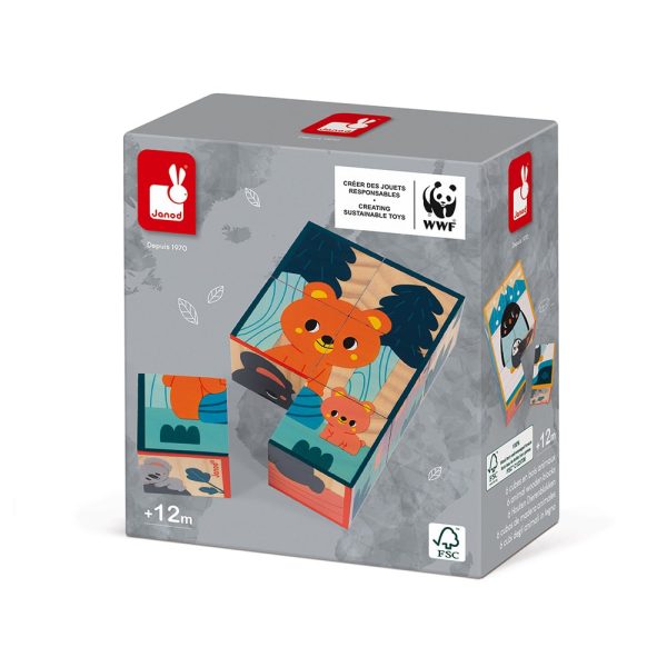 Janod WWF – Houten Blokpuzzel 6 dieren - Afbeelding 2