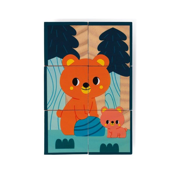 Janod WWF – Houten Blokpuzzel 6 dieren - Afbeelding 3