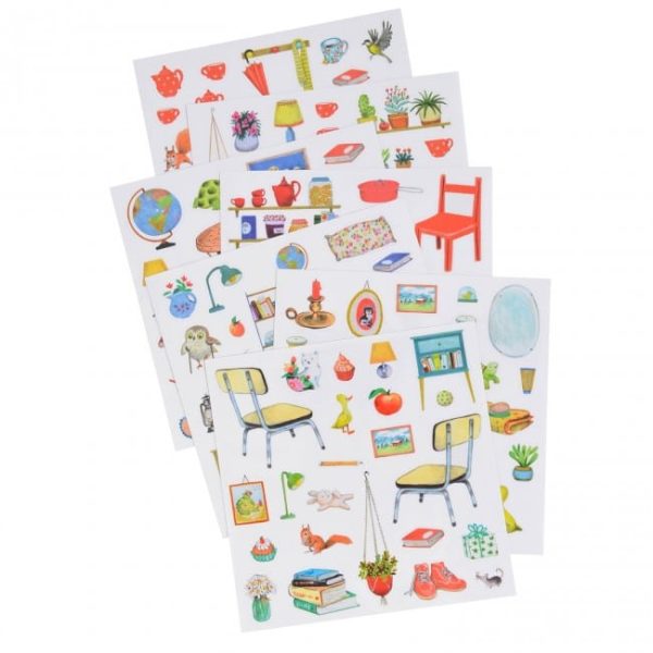 Moulin Roty Kleurboek / Stickerboek, La Grande Famille - Afbeelding 2