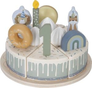 Little Dutch – Houten verjaardagstaartje Blue – 26-delig