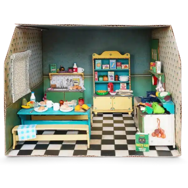 Kartonnen Miniatuur Kamer Keuken - Afbeelding 2