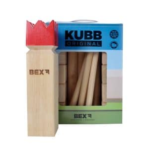 Kubb Viking Original Rode Koning rubberhout in colourbox / V