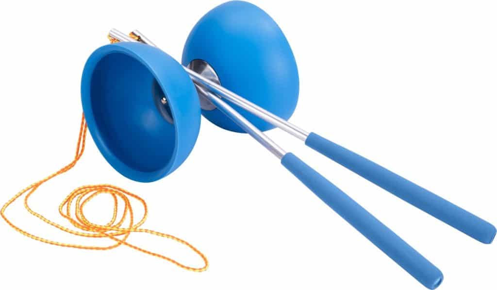 Diabolo rubber met metalen stokjes blauw / VPE 1/24