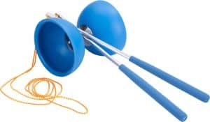 Diabolo rubber met metalen stokjes blauw / VPE 1/24