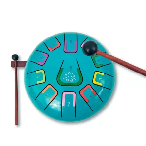 Tambú 11 tonen – Mat Turquoise – Stalen Tong Drum