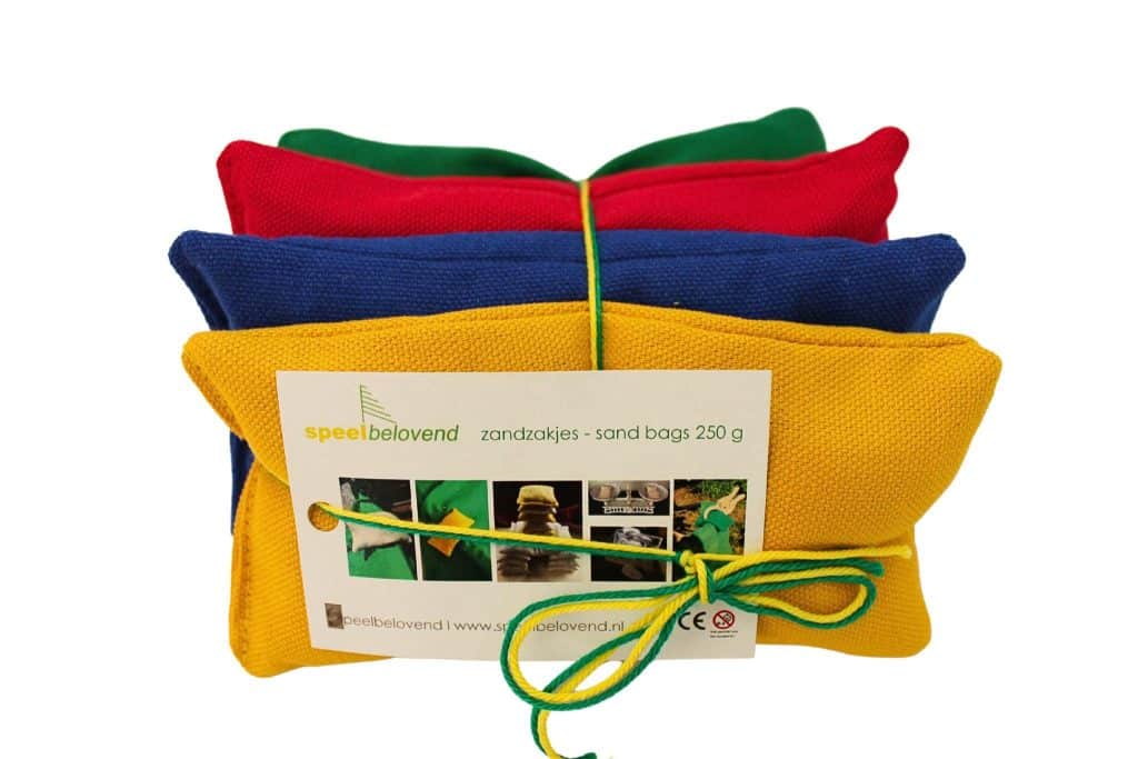 Zandzakjes rood – groen – blauw – geel