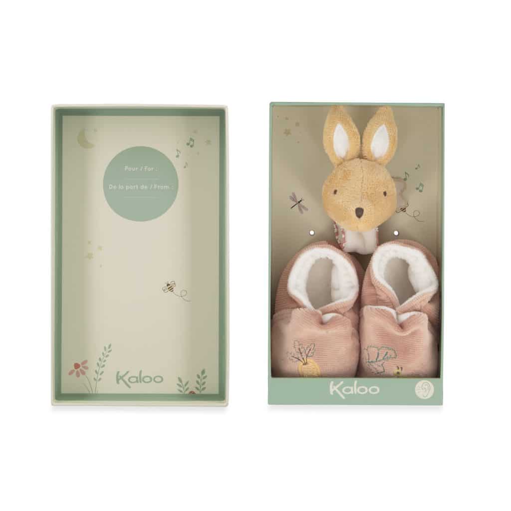 Kaloo Petites Chansons - Armband en slofjes met geluid Konijn