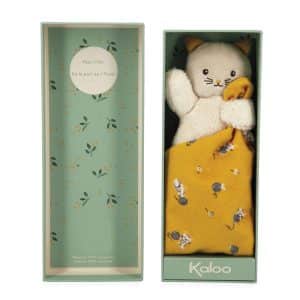 Kaloo Carre Douceur – Knuffeldoek Poes geel