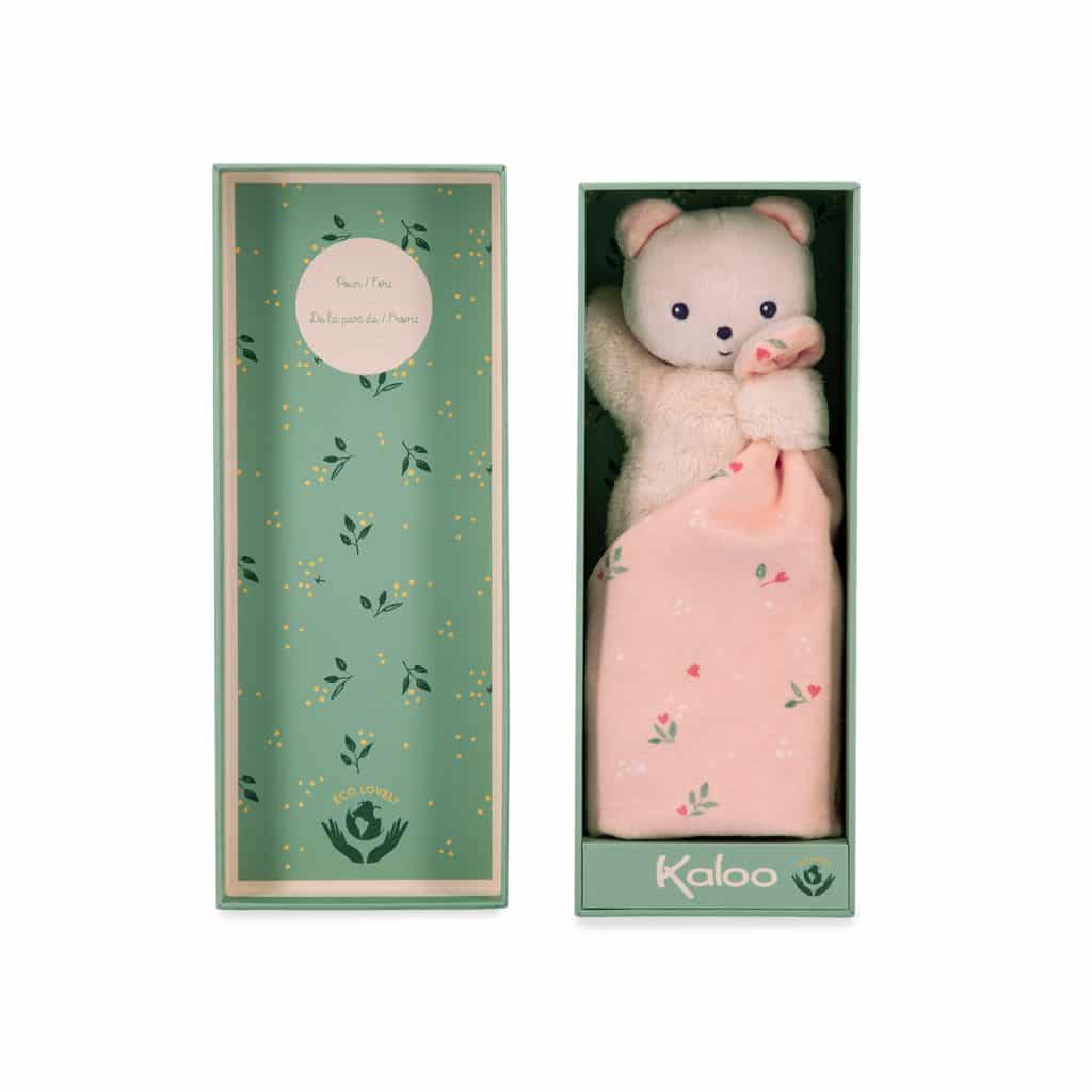 Kaloo Carre Douceur - Knuffeldoek Beer liefdesbladeren