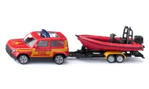 Brandweerwagen Land Rover Defender met reddingsboot