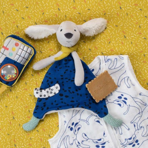 Doudou, knuffeldoekje hond Pilou bleu - Afbeelding 3