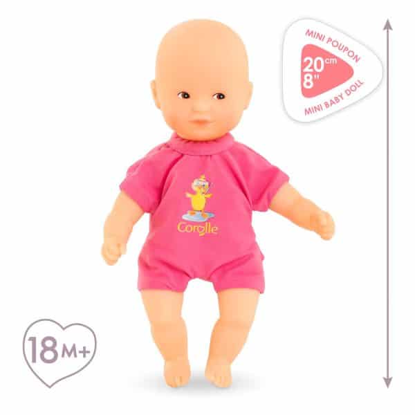 Corolle Mini Baby badpop - Roze, 20cm - Afbeelding 4