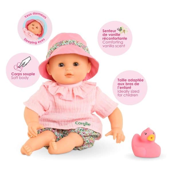 Corolle Badpop Coralie met Badeend - Bloomer, 30cm - Afbeelding 5