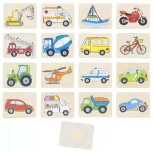 Houten Memospel Voertuigen