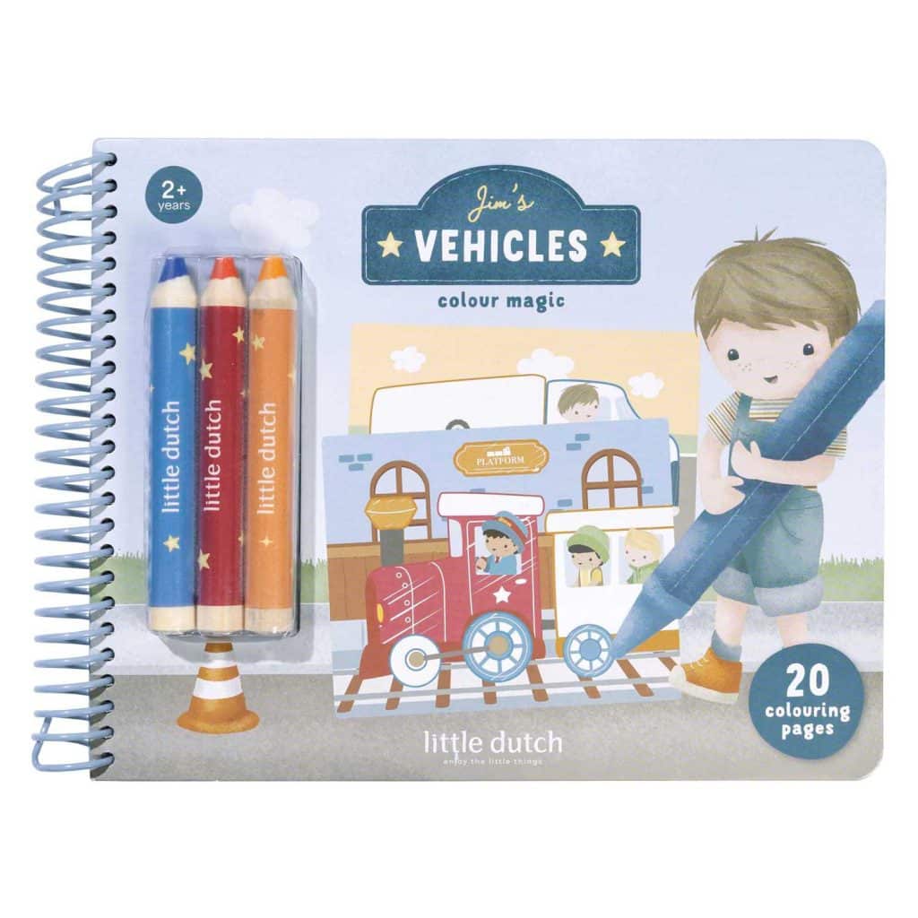 Little Dutch Jim's Voertuigen Kleurboek - Met 3 Potloden