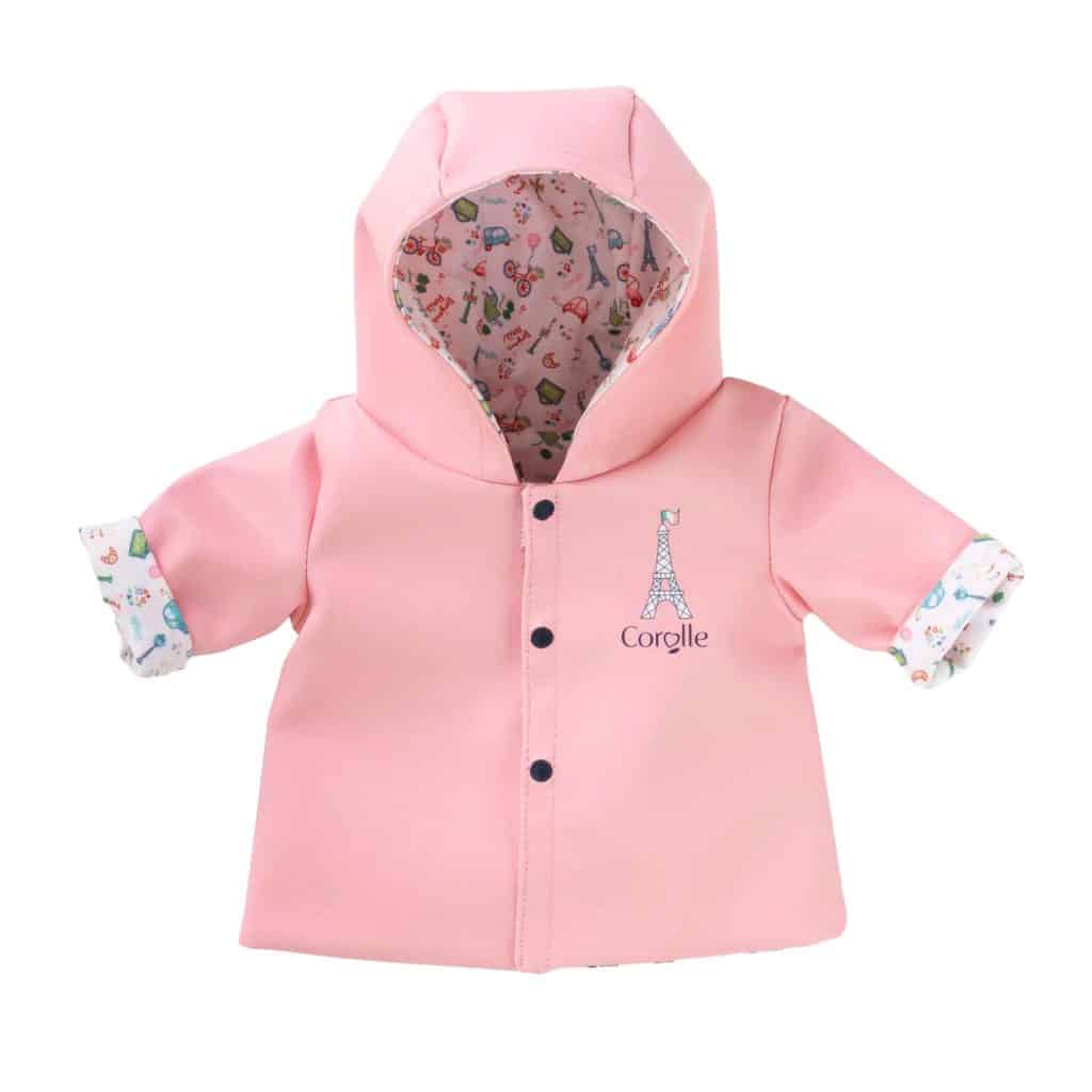 Corolle omkeerbare roze regenjas voor Babypop, 30cm