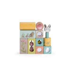 Moulin roty stapelbare activiteiten blokkenspel trois petits lapins