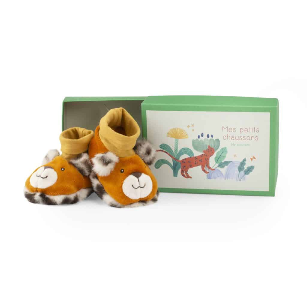 Taïgo babyslofjes met luipaardprint Het Mawa-bos
