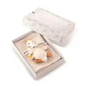 Steiff  Gilda-gans cadeauset met grijpspeeltje met rammelaar en spuugdoekje