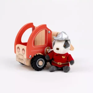 Egmont Brandweerwagen met miniatuur figuur.